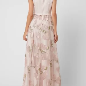 Christian Berg Cocktail Abendkleid Mit Floralen Stickereien – Altrosa Meliert 12