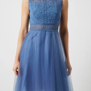 Luxuar Cocktailkleid Aus Mesh Und Spitze – Bleu 13