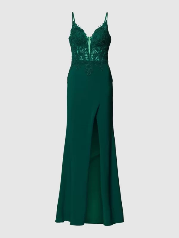 Mascara Abendkleid Mit Herz-Ausschnitt – Dunkelgrün 3