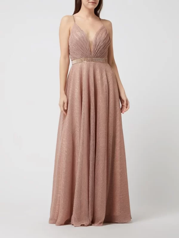 Luxuar Abendkleid Mit Plisseefalten – Rosé 1