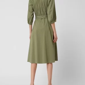BETTY & CO WHITE Blusenkleid Mit Taillengürtel – Khaki 12